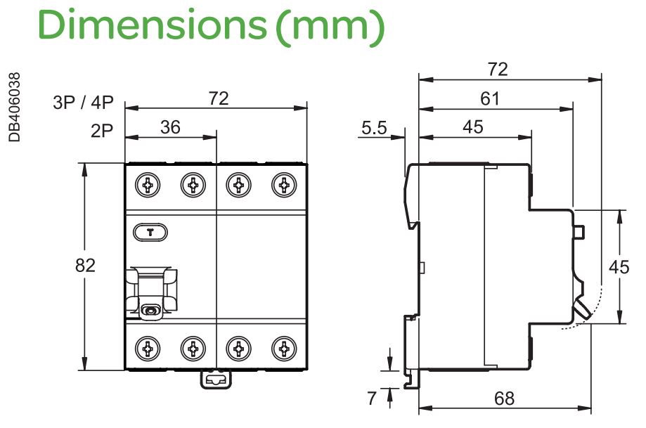 ទំហំ : RCCB Easy9 EZ9R36463 Schneider