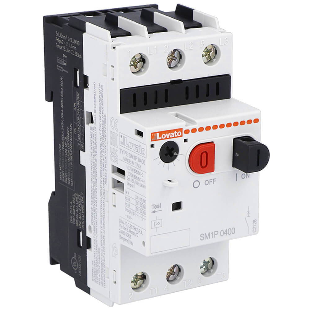 Lovato SM1P0400: MPCB 3P 4A CB ការពារម៉ូទ័រ