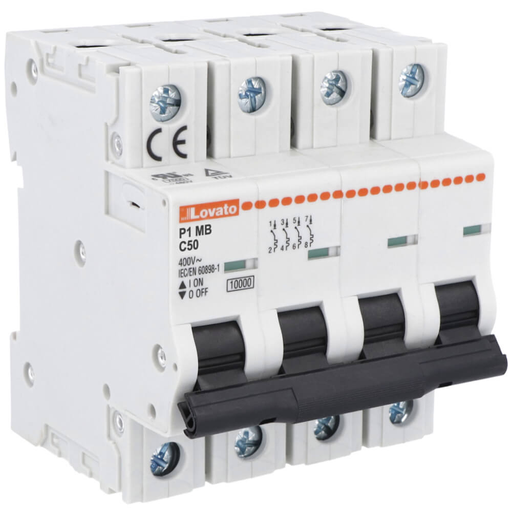 Lovato P1MB4PC50: MCB 4P 50A សៀគ្វីស្វ័យប្រវត្តិ