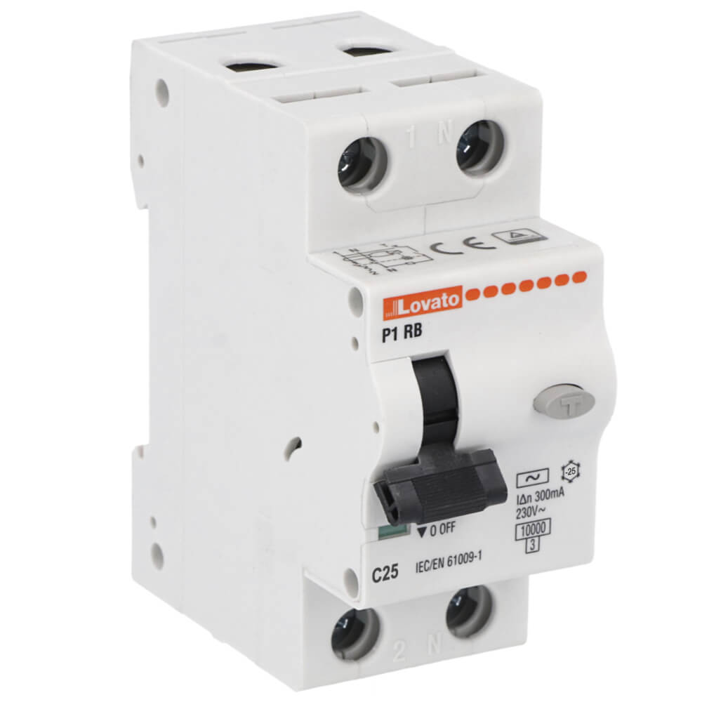 Lovato P1RB1NC25AC300: RCBO 1P+N 25A សៀគ្វី RCBO